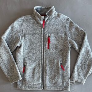 The North Face Kids Gordon Lyons Fleece Jacket Gray with Red Zippers Size Small